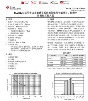 tlv376idbvr 德州仪器-ti 100μv失调电压,8nv/√hz 噪声,精密运算放大器